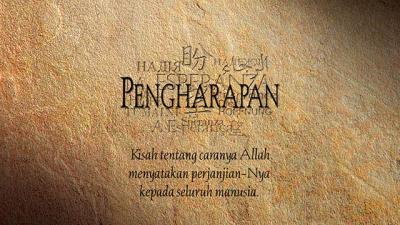 Text "Pengharapan" with smaller text on a textured brownish-orange background.